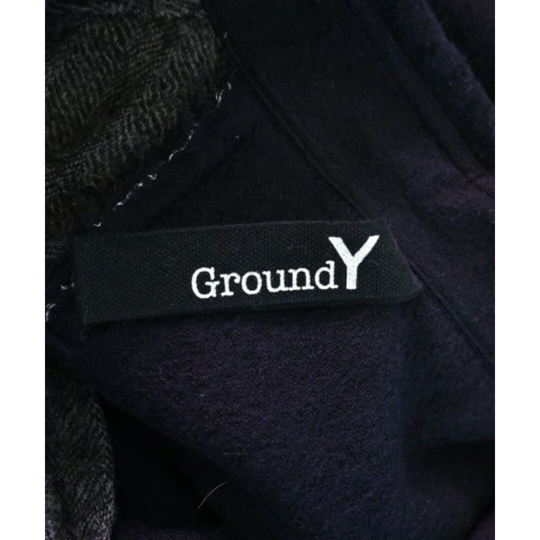 Ground Y グラウンド　ワイ カジュアルシャツ 3(M位) 濃紺xグレー 2