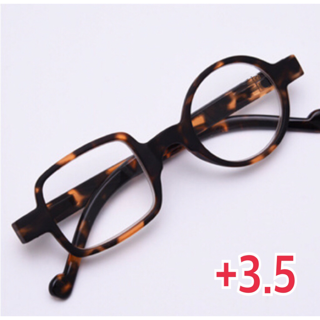 3.5 老眼鏡 レトロ 丸型スクエア型 非対称シニアグラス リーディンググラスの通販 by ビーズ水着｜ラクマ