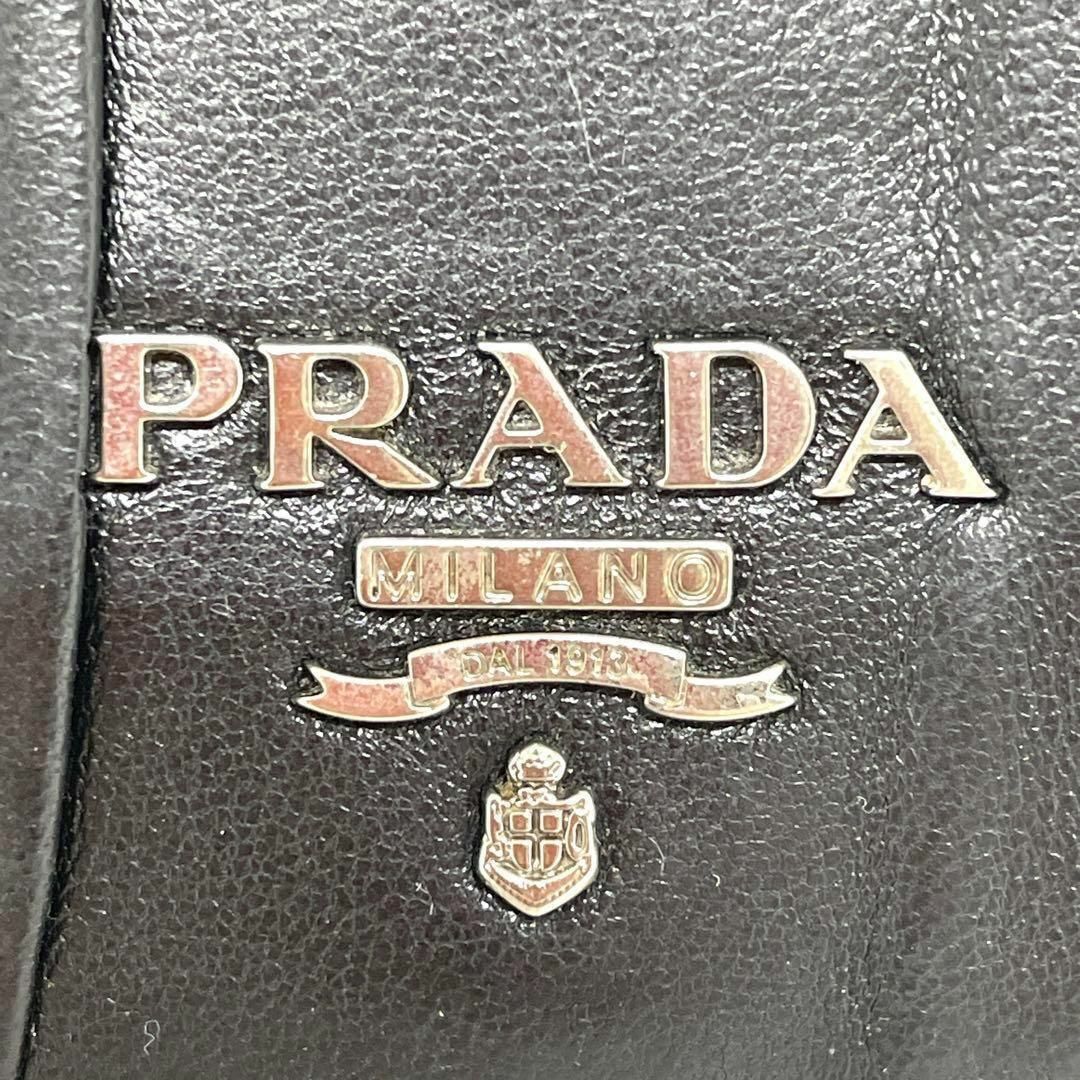 PRADA(プラダ)の【極美品】PRADA プラダ 長財布 ナッパ レザー キルティング ブラック 黒 レディースのファッション小物(財布)の商品写真