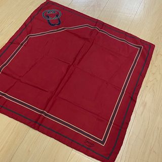 グッチ(Gucci)のGUCCI 　グッチ　スカーフ　レッド　55×55　no.8(バンダナ/スカーフ)