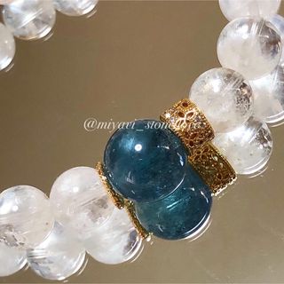 ディープモスアクアマリン&ブルーエンジェルラダークォーツのブレスレット💫💫