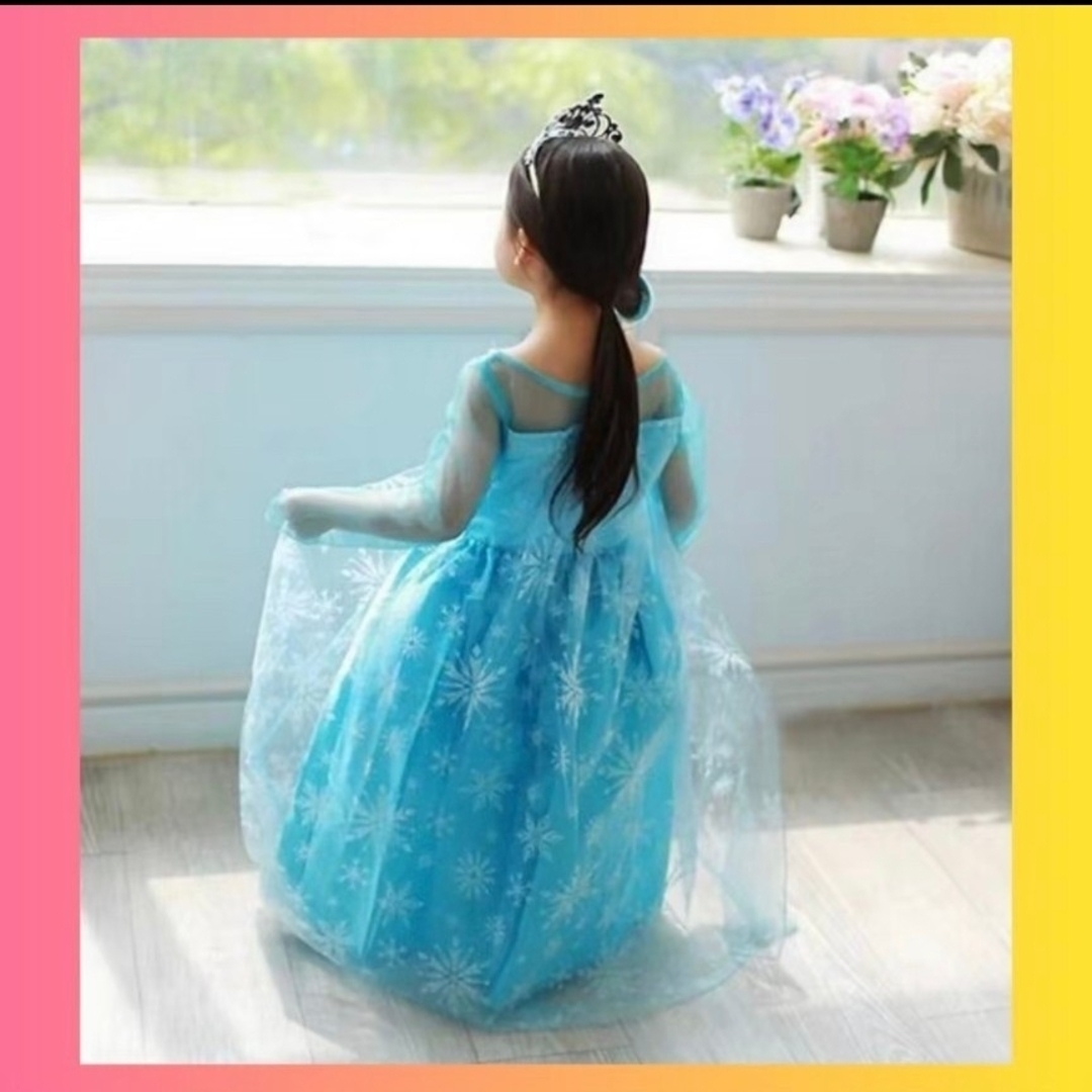 付属品有り　アナ雪　エルサ　プリンセスドレス　120 キッズ/ベビー/マタニティのキッズ服女の子用(90cm~)(ワンピース)の商品写真