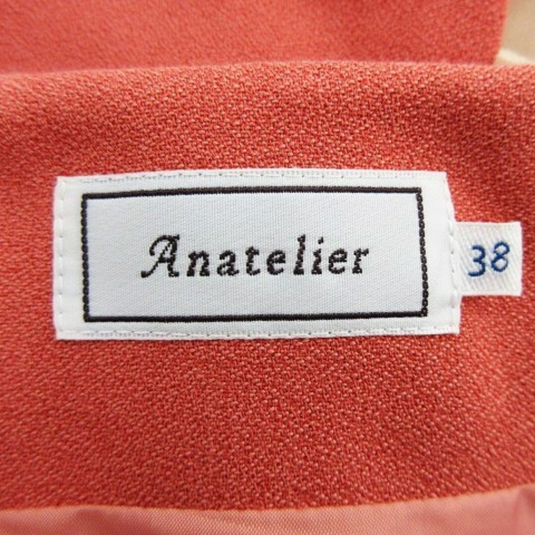 anatelier(アナトリエ)のアナトリエ ワンピース ミモレ丈 五分袖 切替 ティアード 無地 38 オレンジ レディースのワンピース(ロングワンピース/マキシワンピース)の商品写真