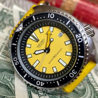 セイコー(SEIKO)の【個性的カラー】セイコー メンズ腕時計 イエロー ダイバー 自動巻 ヴィンテージ(腕時計(アナログ))