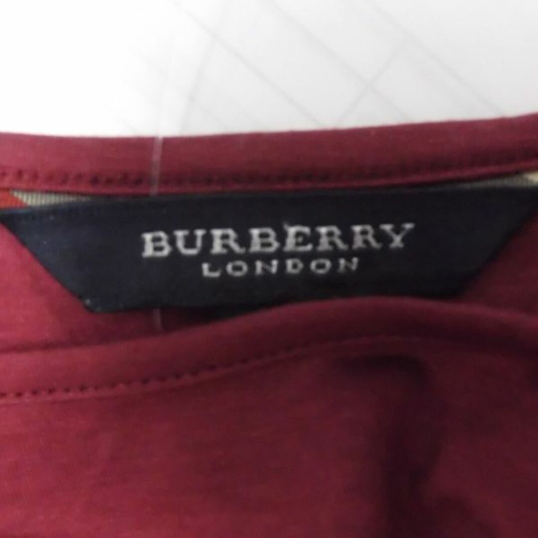 BURBERRY(バーバリー)の美品 BURBERRY バーバリー トップス 1点 ワインレッド 1 レーヨン 他 レディース AM4425A25  レディースのトップス(Tシャツ(半袖/袖なし))の商品写真