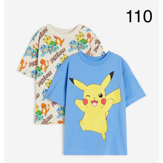エイチアンドエム(H&M)の新品未開封　ポケモン　Tシャツ　2枚セット　110-115(Tシャツ/カットソー)
