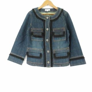 トゥービーシック(TO BE CHIC)の美品 TO BE CHIC トゥービーシック デニムジャケット 1点 40 綿他 レース フリル Gジャン レディース AO966A39 (ロングコート)