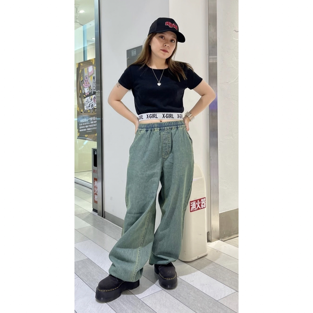 EASY DENIM PANTS X-girl エックスガール ワイドパンツ - デニム/ジーンズ