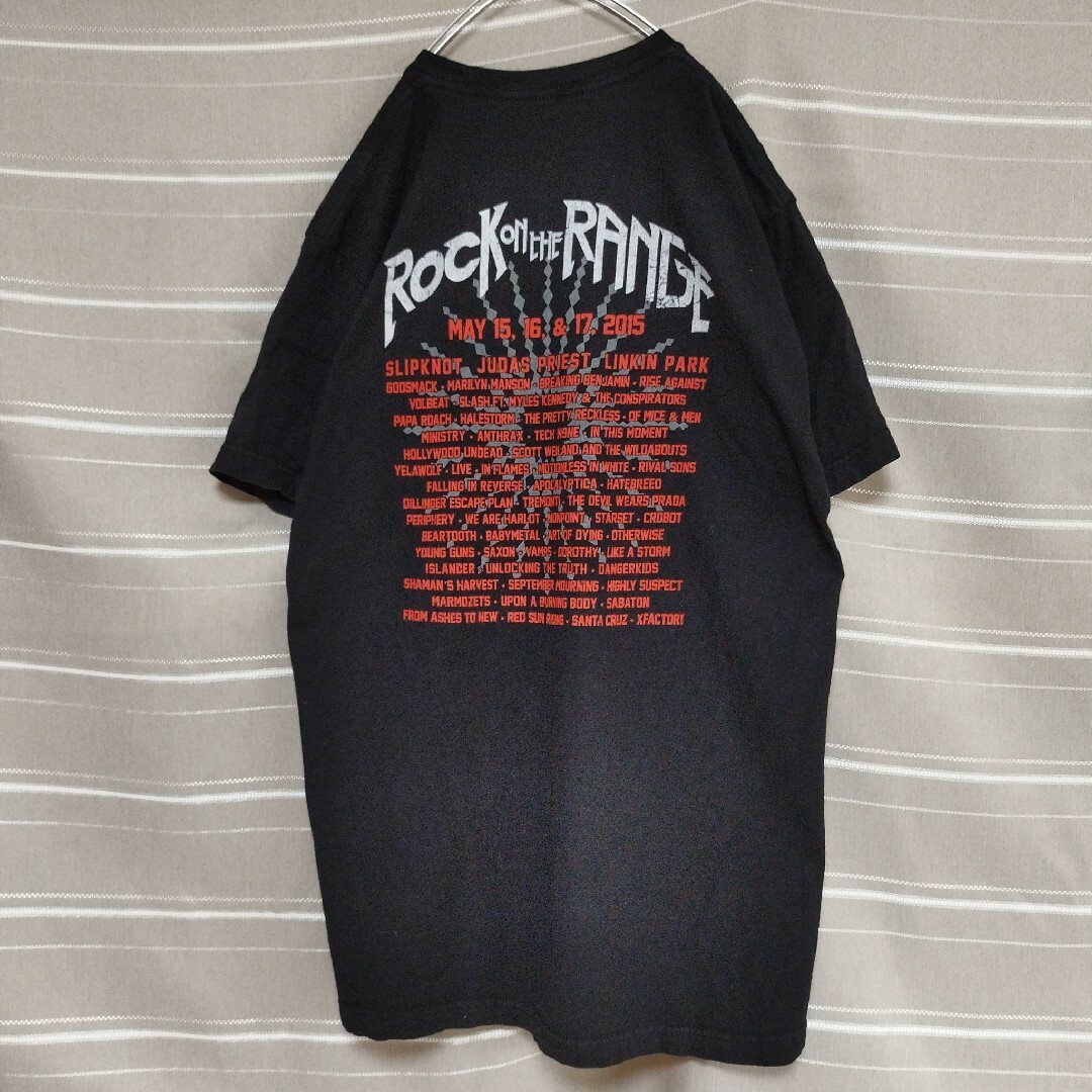 ロックオンザレンジバンドTシャツtシャツバンt音楽フェスロックUS古着黒デカロゴ