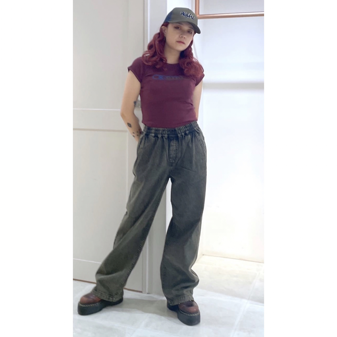 EASY DENIM PANTS X-girl エックスガール ワイドパンツ - デニム/ジーンズ