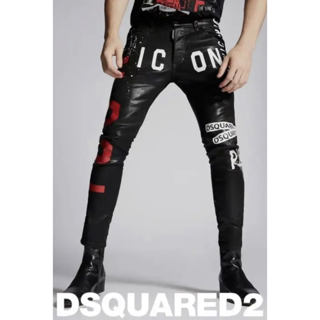 新品　DSQUARED2 Icon Leatherett Skater Jeanデニム/ジーンズ