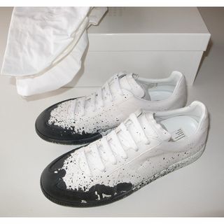 マルタンマルジェラ(Maison Martin Margiela)のマルジェラ ジャーマントレーナー ペイント size41 white black(スニーカー)