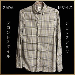 ザラ(ZARA)のZARA ザラ　シャツ　メンズ　グレンチェック　イエロー　M (シャツ)