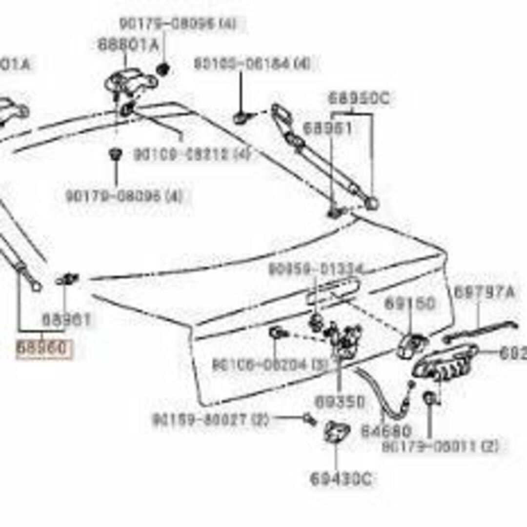 トヨタ 純正 セリカ バックドア ステー ダンパー 左 リアハッチ ...