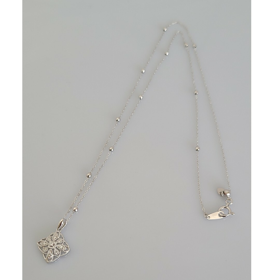 【新品】 K18WG 18金 ホワイトゴールド ダイヤモンド  ネックレス レディースのアクセサリー(ネックレス)の商品写真