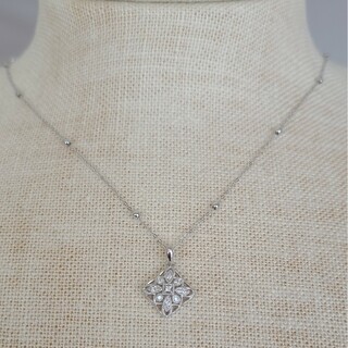 【新品】 K18WG 18金 ホワイトゴールド ダイヤモンド  ネックレス(ネックレス)