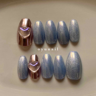 【現品】hyacinth｜韓国　韓国風　ワンホン　マグネット　ネイルチップ(つけ爪/ネイルチップ)