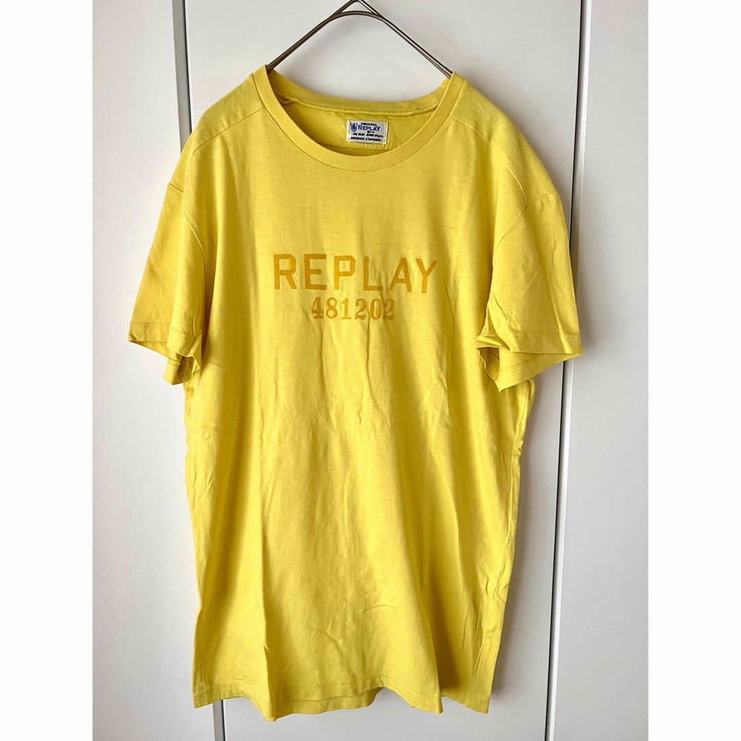 リプレイ Tシャツ 半袖 メンズ Sサイズ 黄色 イエロー ロゴ | フリマアプリ ラクマ