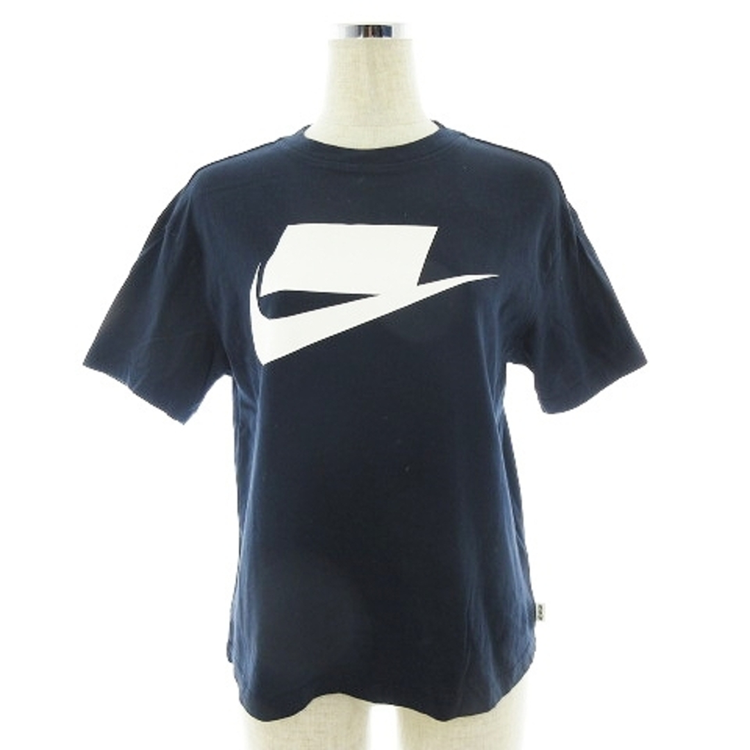 NIKE(ナイキ)のナイキ Tシャツ カットソー 半袖 クルーネック プリント M 紺 白 レディースのトップス(Tシャツ(半袖/袖なし))の商品写真