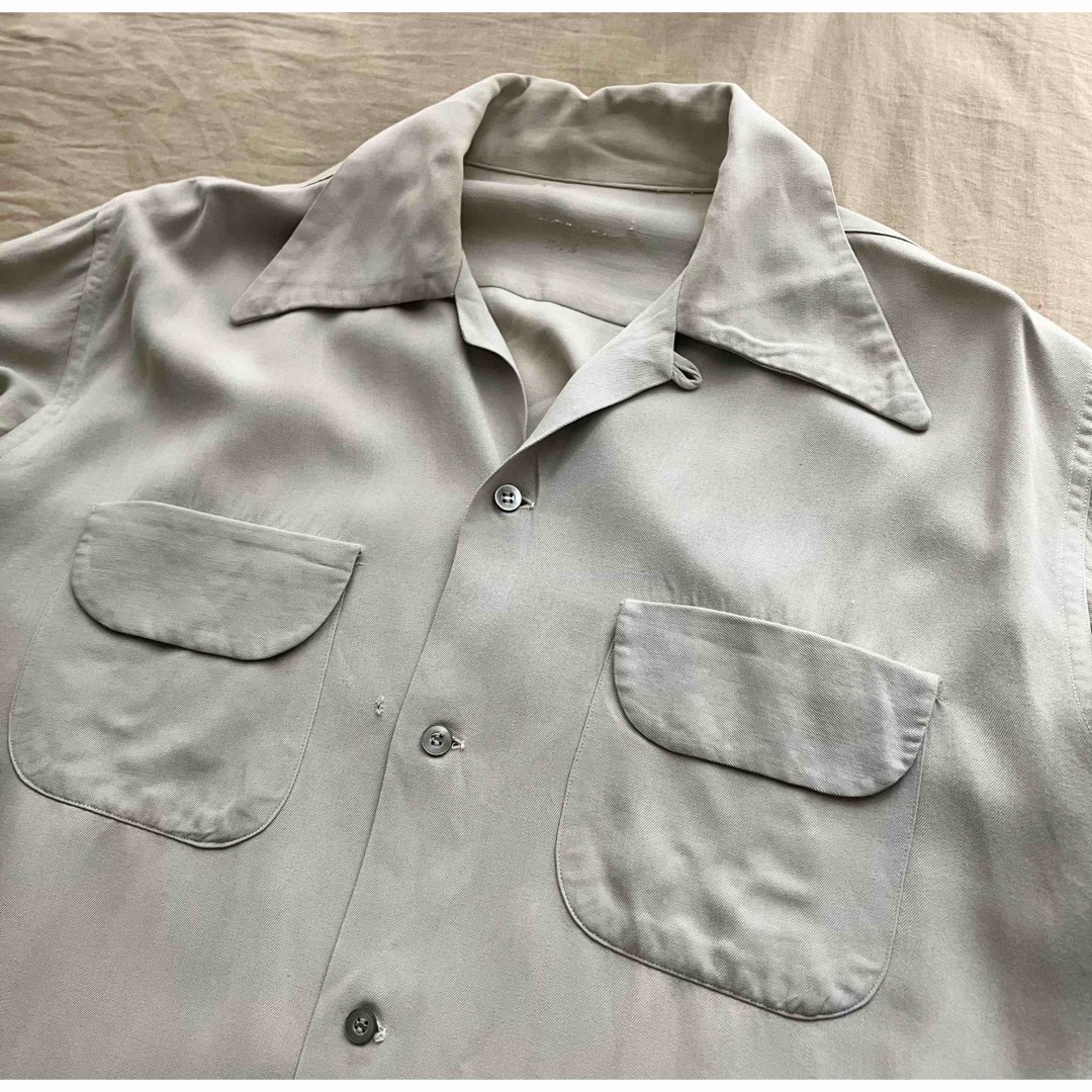 希少 40s vintage レーヨンギャバジンシャツ ボックスシルエット