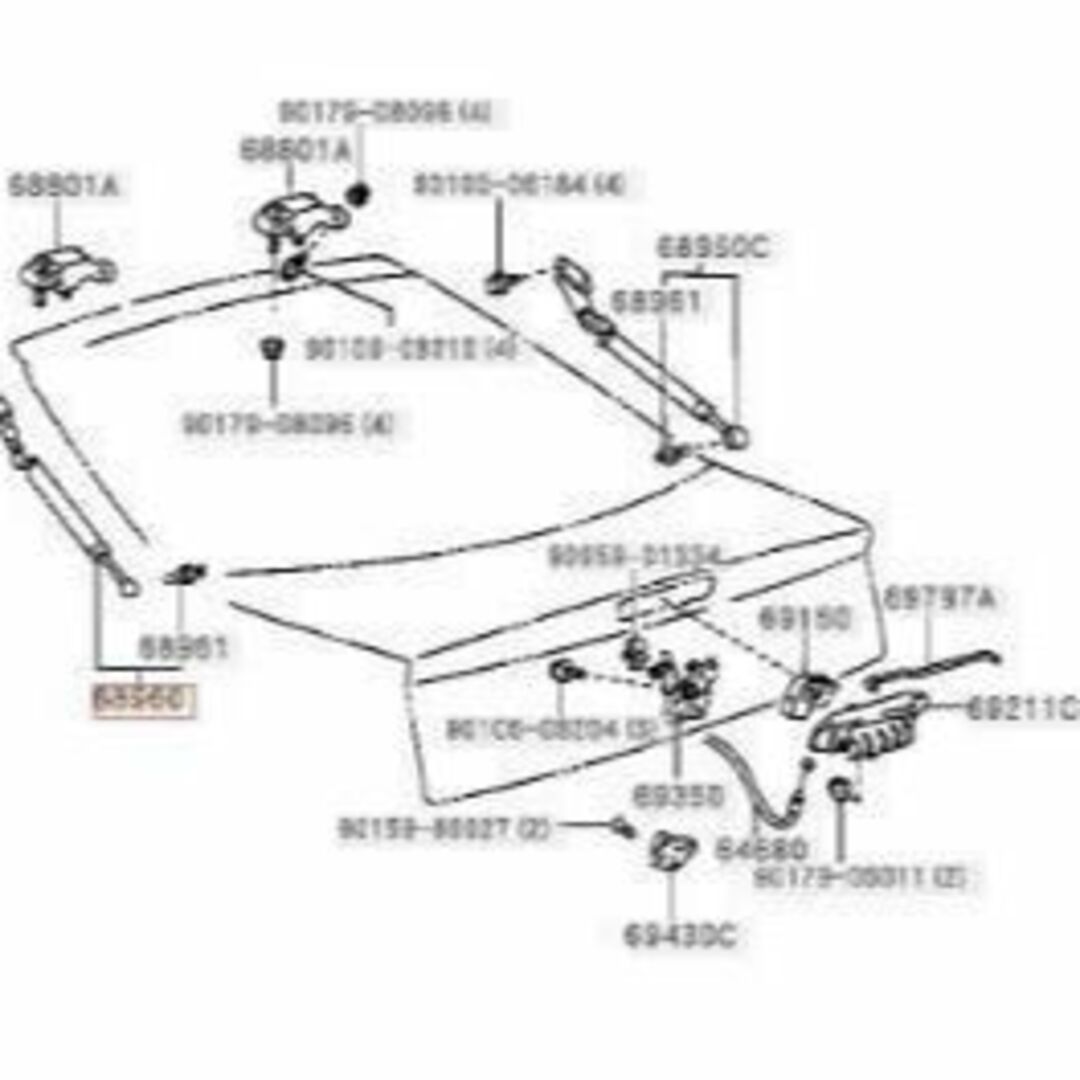 トヨタ 純正 セリカ バックドア ステーASSY ダンパー 左右SETのサムネイル