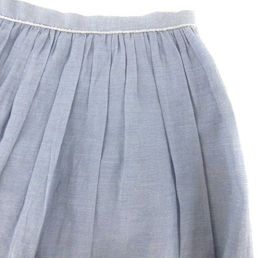 UNTITLED(アンタイトル)のアンタイトル スカート フレア ひざ丈 サイドファスナー 薄手 無地 2 青 レディースのスカート(ひざ丈スカート)の商品写真