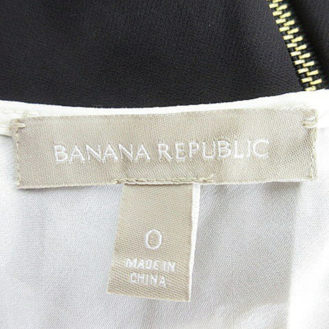 Banana Republic(バナナリパブリック)のバナナリパブリック ワンピース ミニ ノースリーブ Uネック 無地 0 白 黒 レディースのワンピース(ミニワンピース)の商品写真