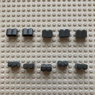 レゴ(Lego)のLego 1x2 丸太　ダークグレー系　10個セット(知育玩具)