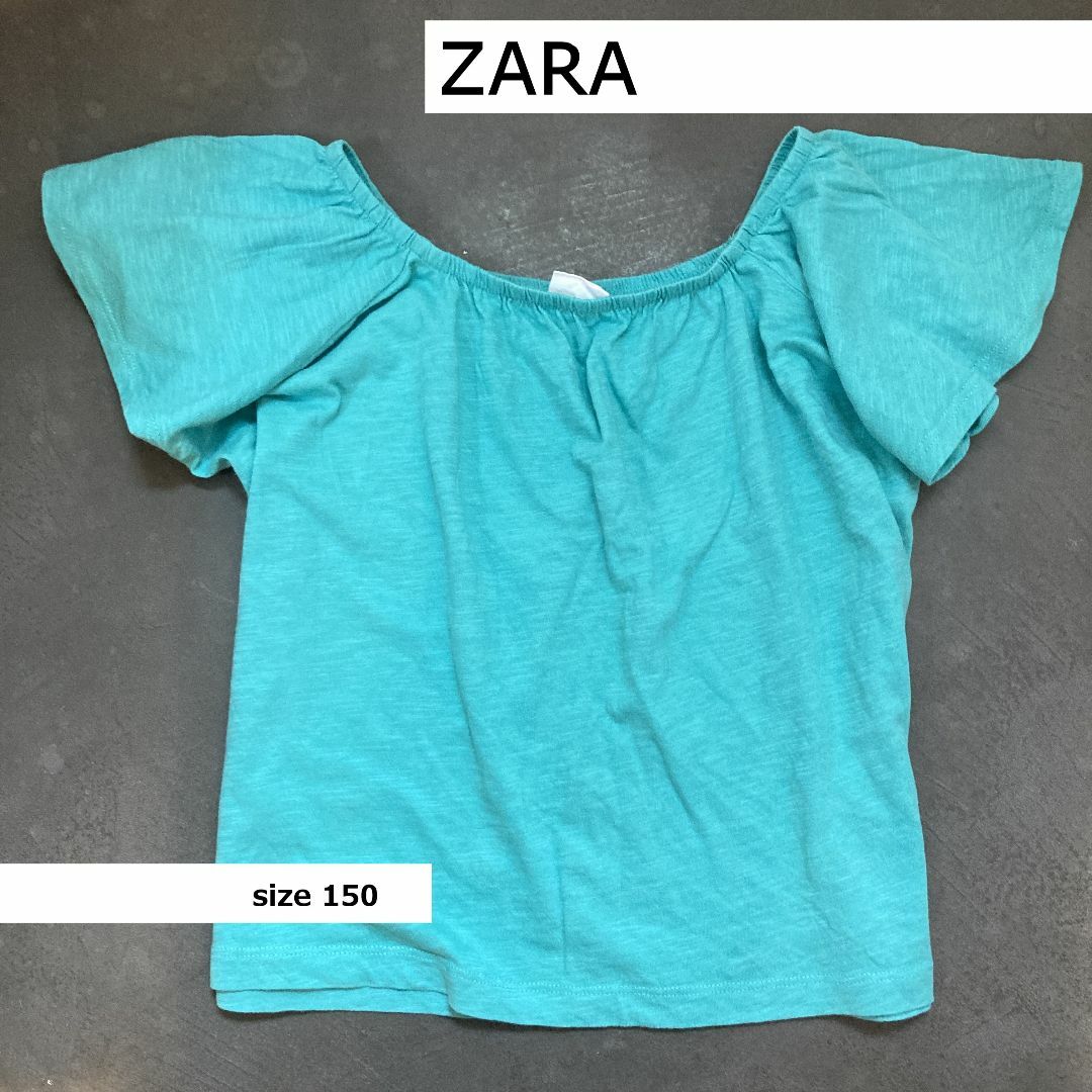 ZARA KIDS(ザラキッズ)の値下げ中！フリルショルダー　トップス　サイズ150 キッズ/ベビー/マタニティのキッズ服女の子用(90cm~)(Tシャツ/カットソー)の商品写真