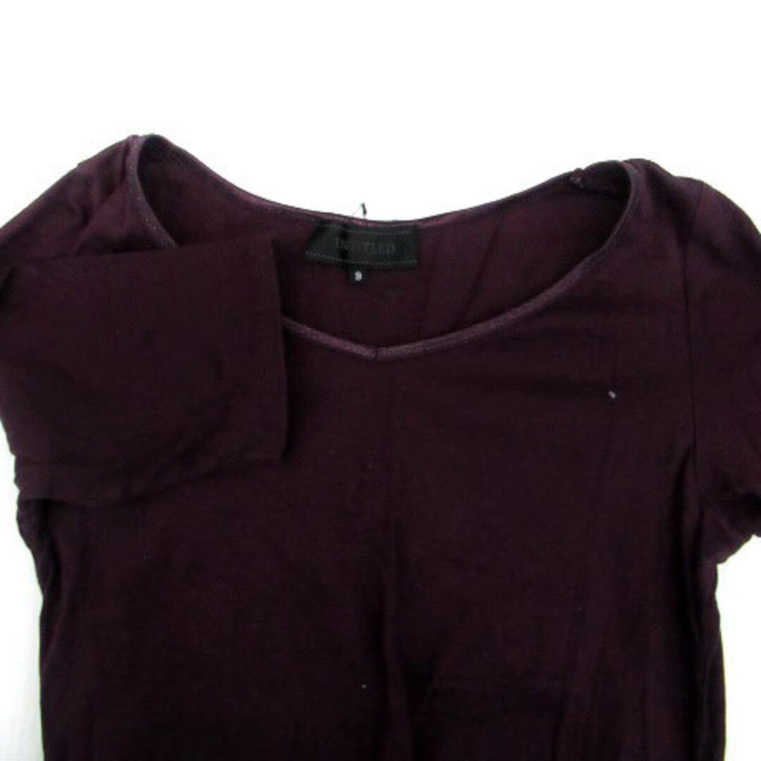 UNTITLED(アンタイトル)のアンタイトル Tシャツ カットソー Vネック 半袖 無地 9 ボルドー レディースのトップス(Tシャツ(半袖/袖なし))の商品写真
