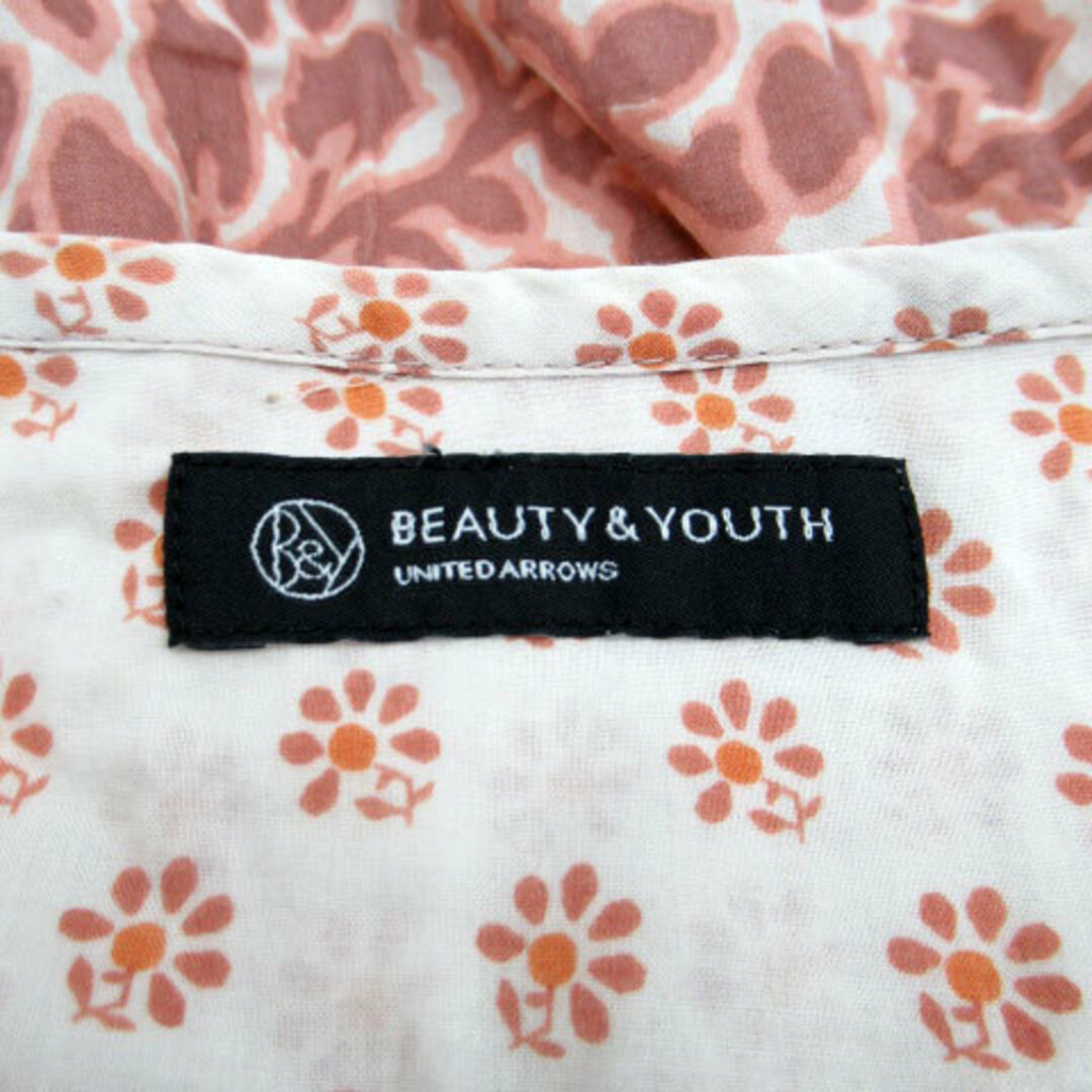 BEAUTY&YOUTH UNITED ARROWS(ビューティアンドユースユナイテッドアローズ)のB&Y ユナイテッドアローズ ブラウス カットソー 長袖 花柄 ベージュ レディースのトップス(シャツ/ブラウス(長袖/七分))の商品写真