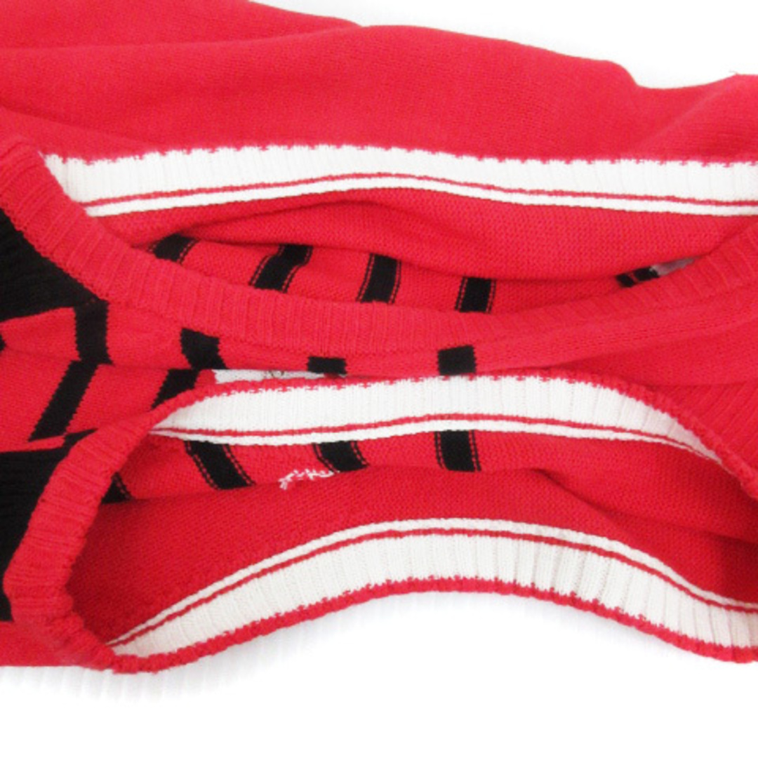 VIVA HEART(ビバハート)のビバハート ニット セーター ノースリーブ Vネック 40 赤 黒/FF42 レディースのトップス(ニット/セーター)の商品写真