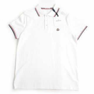 モンクレール(MONCLER)の未使用品◆2021年製 MONCLER モンクレール MAGLIA POLO ロゴワッペン トリコロール コットン100％ 半袖ポロシャツ/カットソー 白 S 正規品(ポロシャツ)