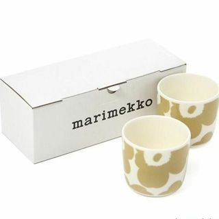 マリメッコ(marimekko)のマリメッコ　ウニッコ　ラテマグ　 ホワイト　ベージュ　ペア箱入り(グラス/カップ)