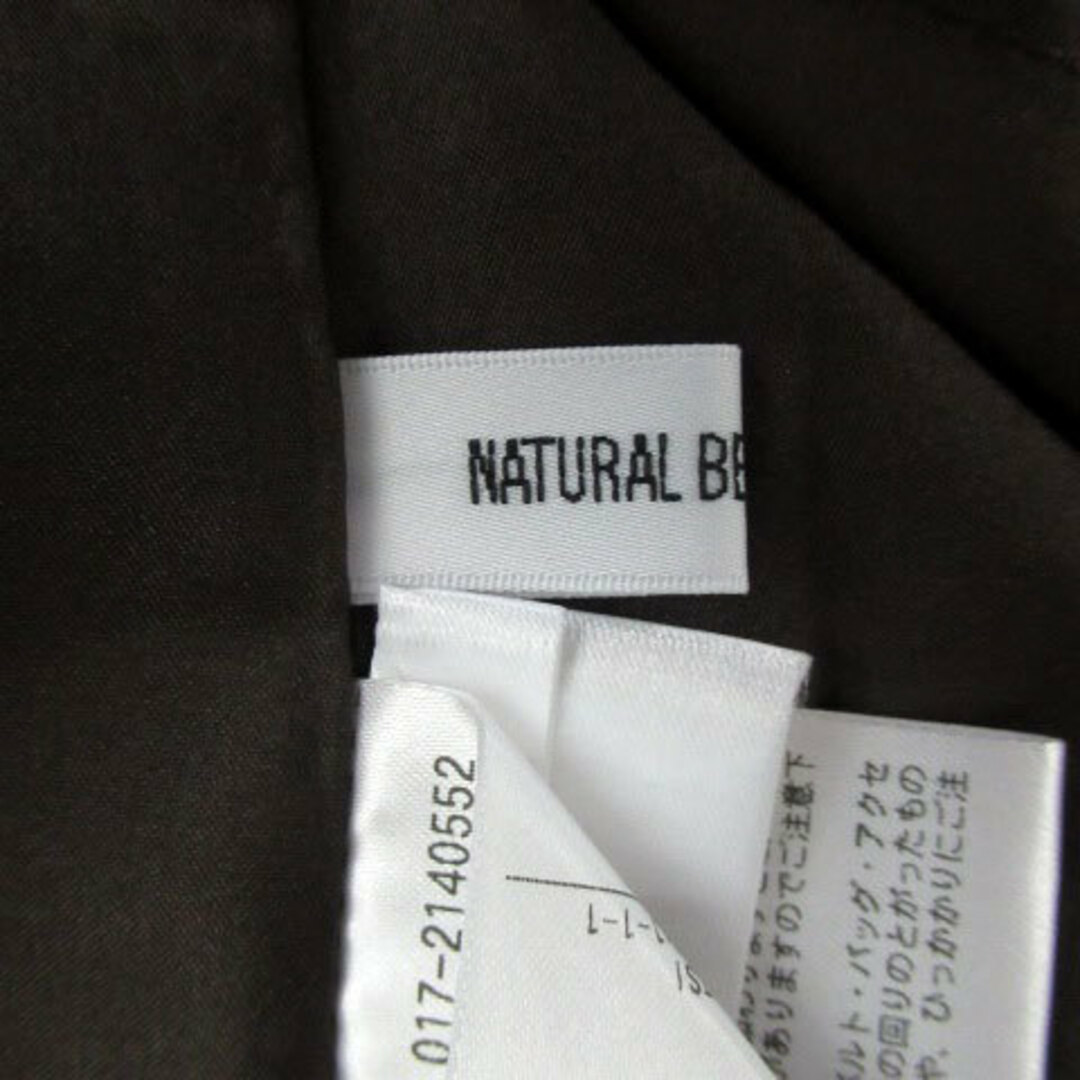 NATURAL BEAUTY BASIC(ナチュラルビューティーベーシック)のナチュラルビューティーベーシック ワンピール ラウンドネック ロング丈 M 茶色 レディースのワンピース(ロングワンピース/マキシワンピース)の商品写真