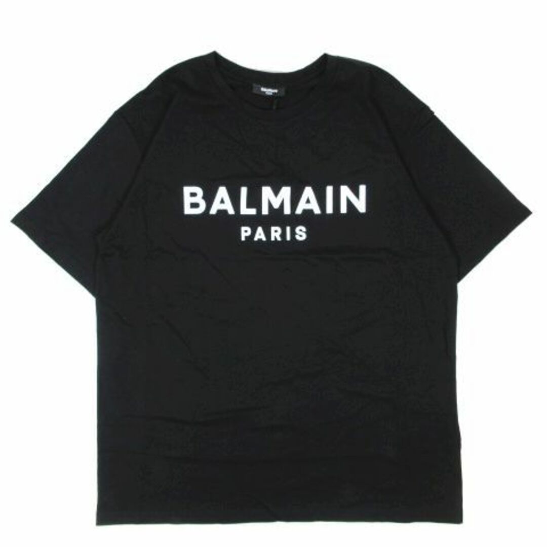 71cm袖丈未使用品 23SS バルマン BALMAIN Tシャツ カットソー ロゴ 黒 M