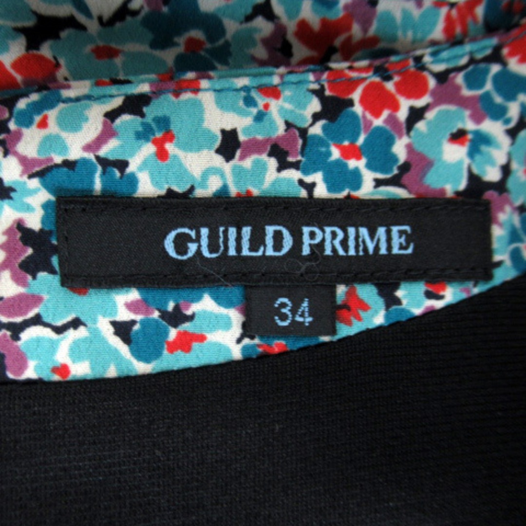 GUILD PRIME(ギルドプライム)のギルドプライム ワンピース ミニ丈 半袖 花柄 マルチカラー 34 水色 ■MO レディースのワンピース(ミニワンピース)の商品写真