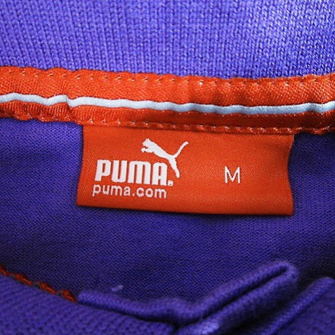 プーマ ポロシャツ カットソー 半袖 コットン ワンポイント M 紫 パープル