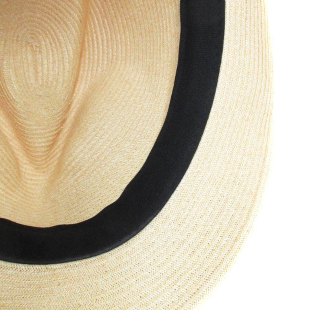 SHIPS(シップス)のシップス 帽子 麦わら帽子 中折れハット リボン 57 ベージュ 黒 ブラック レディースの帽子(麦わら帽子/ストローハット)の商品写真