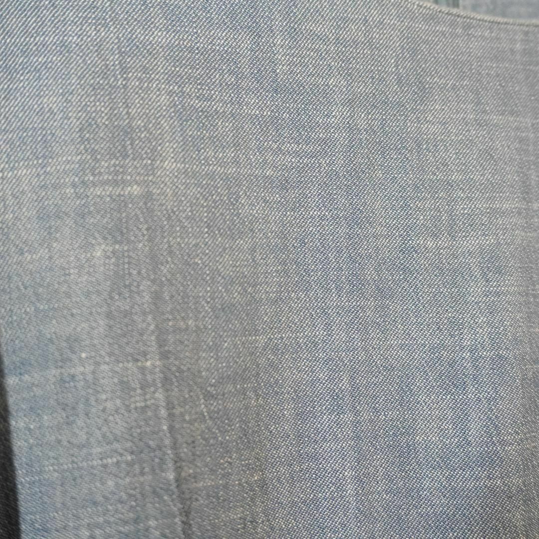 自由区(ジユウク)の自由区 デニム風テンセル麻混ボートネックワンピース 36 ブルー レディースのワンピース(ひざ丈ワンピース)の商品写真