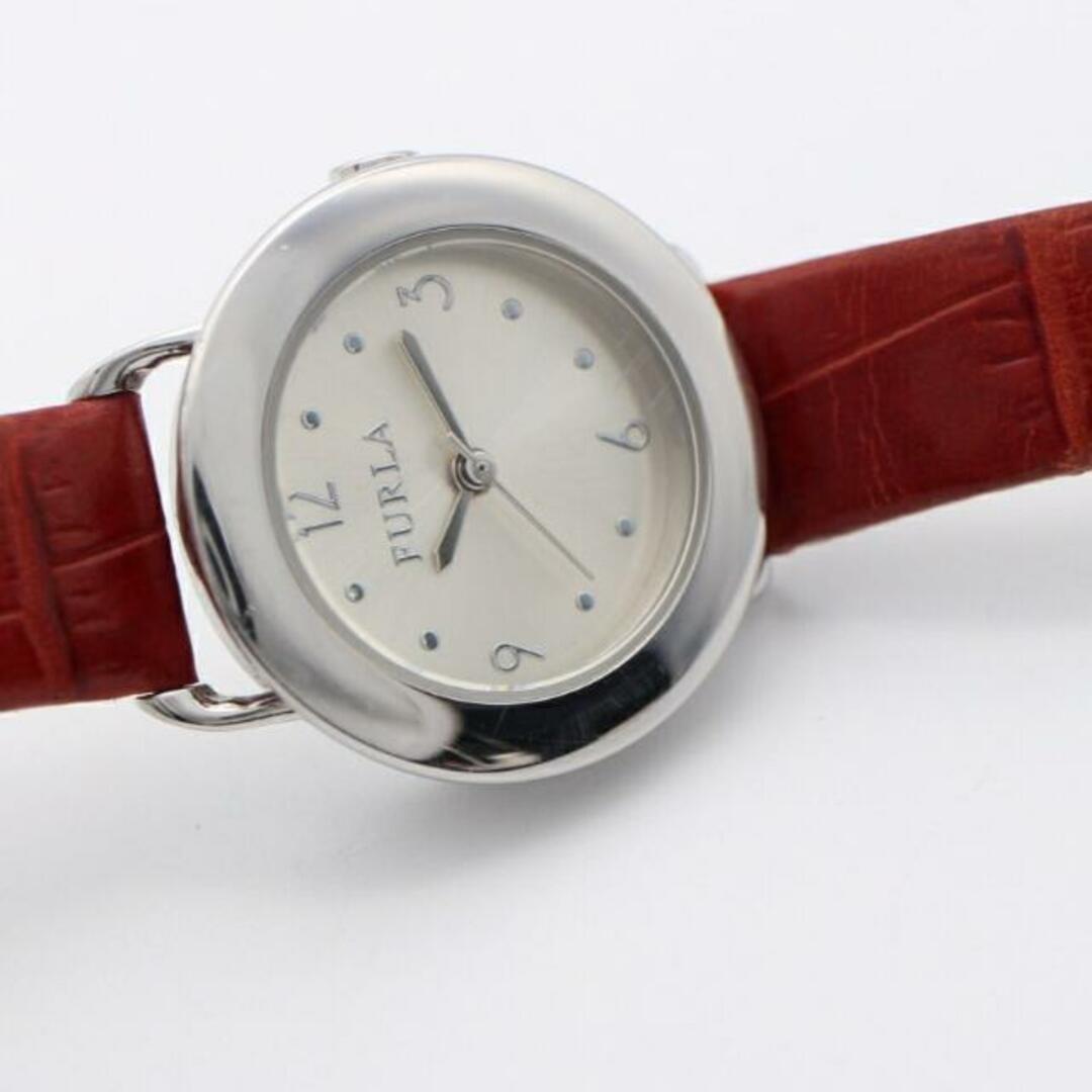 Furla(フルラ)の レディース 腕時計 クオーツ SS レザー シルバー レッド シルバー文字盤 レディースのファッション小物(腕時計)の商品写真