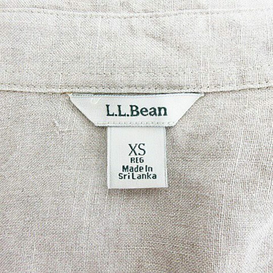 L.L.Bean(エルエルビーン)のエルエルビーン シャツ ステンカラー 七分袖 薄手 麻 無地 XS ベージュ レディースのトップス(その他)の商品写真