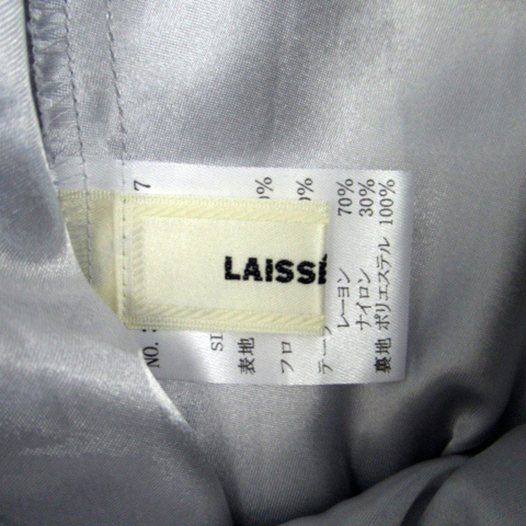 LAISSE PASSE(レッセパッセ)のレッセパッセ LAISSE PASSE フレアスカート 花柄 36 グレー レディースのスカート(ひざ丈スカート)の商品写真