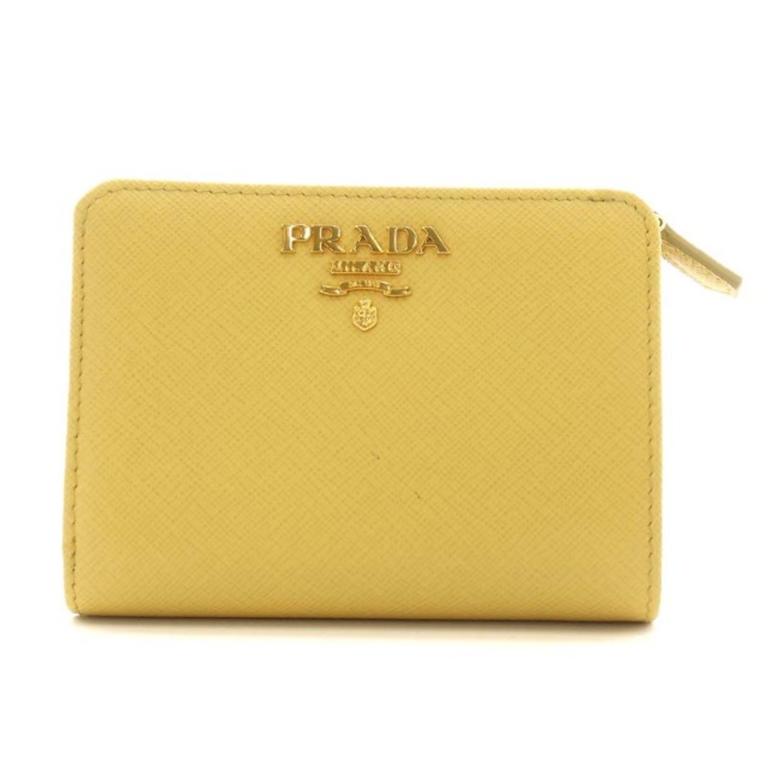 再出品 PRADA プラダ  サフィアーノ ミニ 財布 ベージュ ゴールド