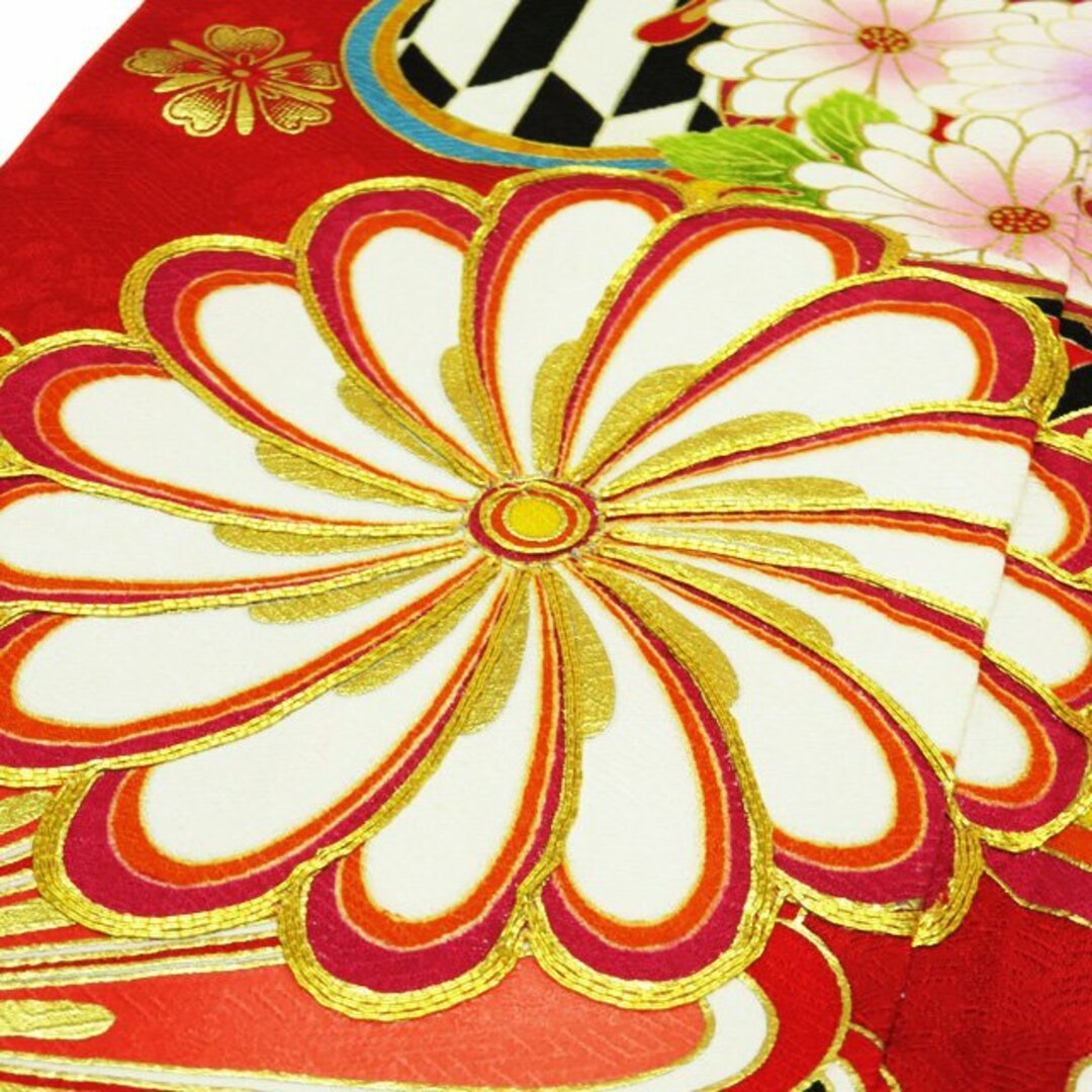 振袖 着物 中古 リサイクル 正絹 袷 金駒刺繍 花模様 菊 梅 地 振袖 着物 中古 リサイクル 正絹 袷 金駒刺繍 花模様 菊 梅 地