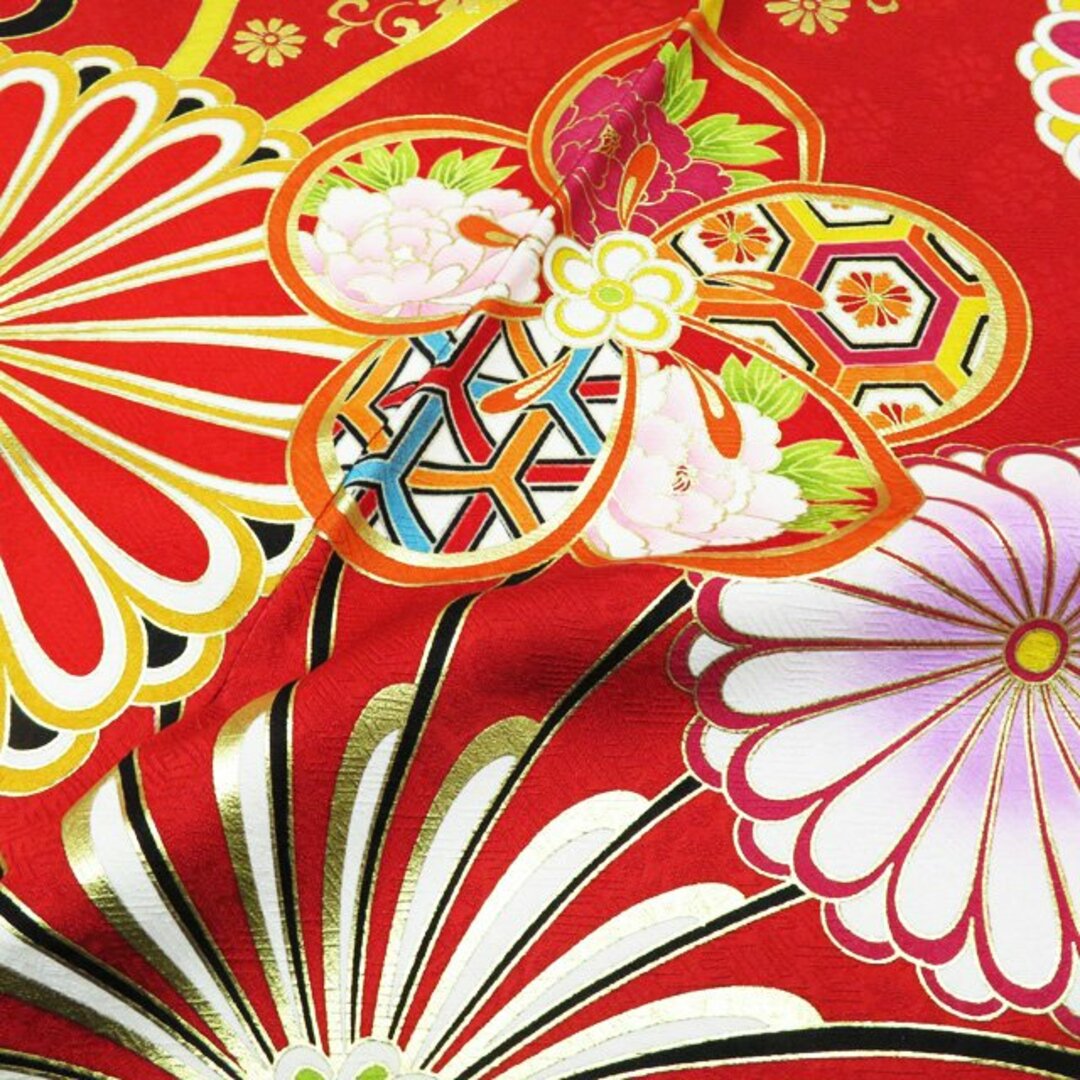 振袖 着物 中古 リサイクル 正絹 袷 金駒刺繍 花模様 菊 梅 地 振袖 着物 中古 リサイクル 正絹 袷 金駒刺繍 花模様 菊 梅 地