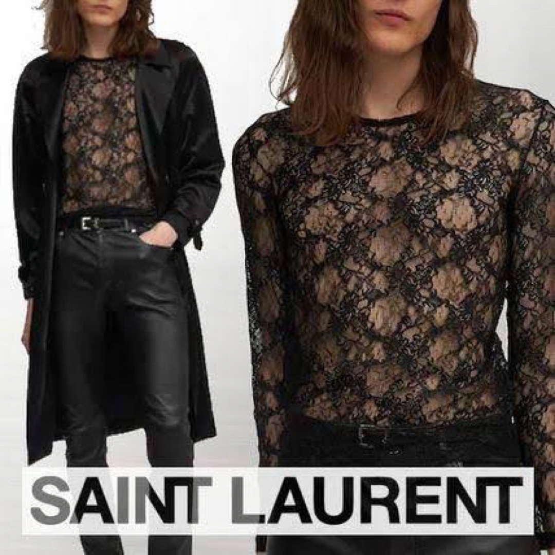 saint laurent レーストップス 22ss サンローラン - Tシャツ ...