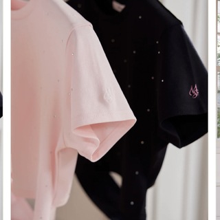 ミストレアス バックオープンホットフィックスTシャツ ピンク 新品未使用