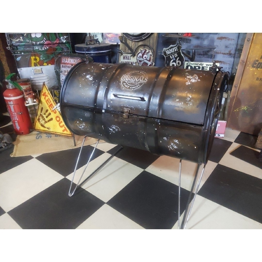 Old New!インダストリアル ドラム缶 ガレージスツール ロー Old New!インダストリアル ドラム缶 ガレージスツール ロー