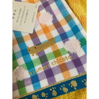 ツモリチサト(TSUMORI CHISATO)のツモリチサトフェイスタオルチェックねこドットブルー (タオル/バス用品)